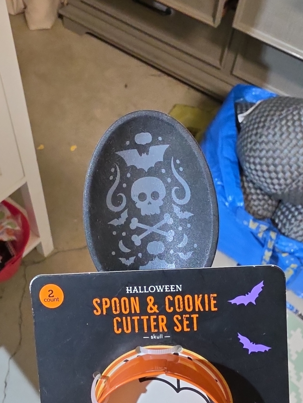 Nwt Halloween Skull Spoon & Cookie Cutter Set - Orange - Picture 3 of 3
